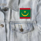 Vlag van Mauritanië Vierkante Button 5,1 Cm (In situ)