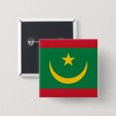 Vlag van Mauritanië Vierkante Button 5,1 Cm (Voorkant /achterkant)