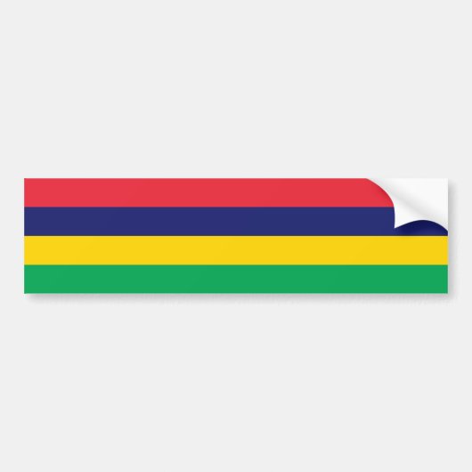 Vlag van Mauritius Bumpersticker (Voorkant)