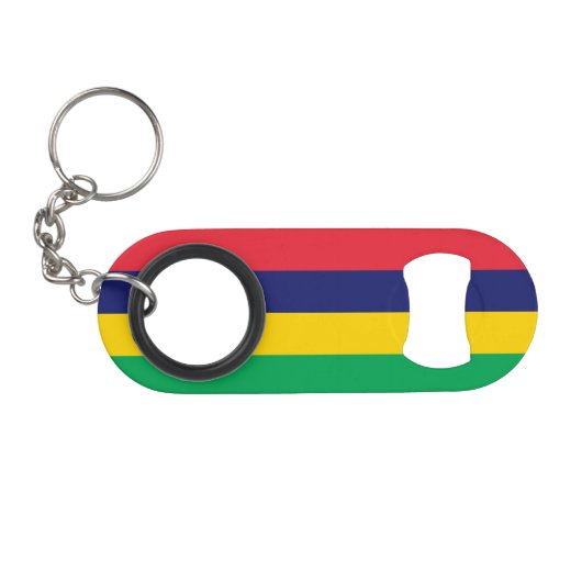 Vlag van Mauritius Mini Flessenopener (Voorkant (Horizontaal))