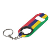 Vlag van Mauritius Mini Flessenopener (Voorkant Gekanteld)