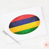 Vlag van Mauritius Ovale Sticker (Envelop)