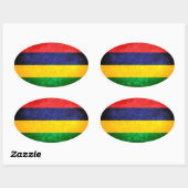 Vlag van Mauritius Ovale Sticker (Vel)