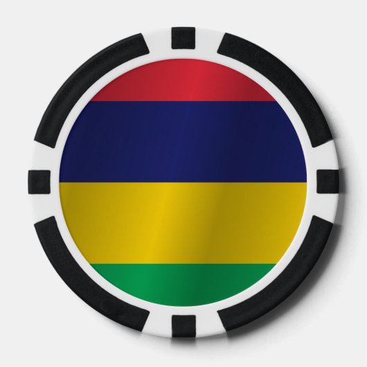 Vlag van Mauritius Pokerchips (Voorkant)