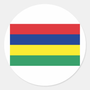 Vlag van Mauritius Ronde Sticker