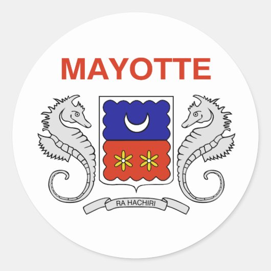 Vlag van Mayotte Ronde Sticker (Voorkant)