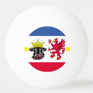 Vlag van Mecklenburg-Voor-Pommeren Pingpongbal