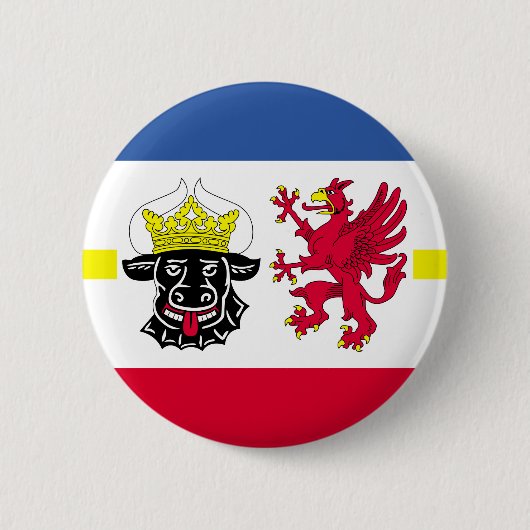 Vlag van Mecklenburg-Western Pommeren Pinback Butt Ronde Button 5,7 Cm (Voorkant)