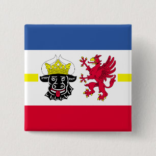 Vlag van Mecklenburg-Western Pommeren Pinback Butt Vierkante Button 5,1 Cm