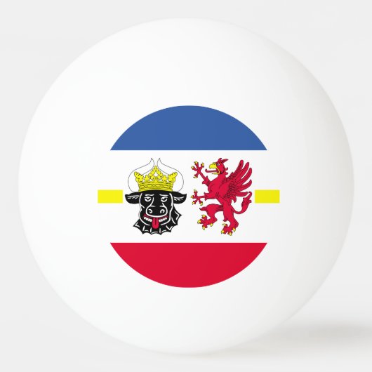 Vlag van Mecklenburg-Western Pommeren Ping Pong Ba Pingpongbal (Voorkant)