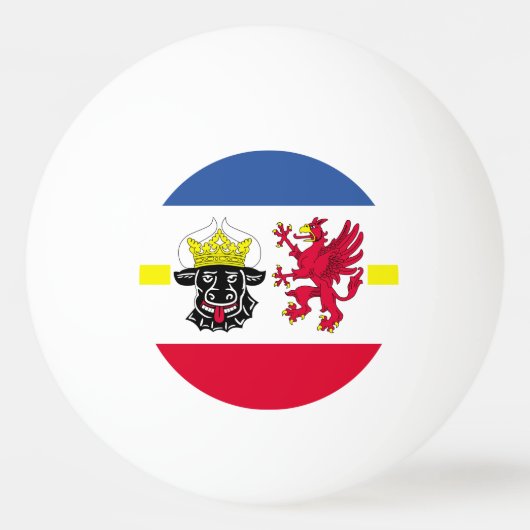 Vlag van Mecklenburg-Western Pommeren Ping Pong Ba Pingpongbal (Achterkant)