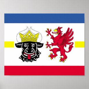 Vlag van Mecklenburg-Western Pommeren Poster