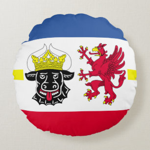 Vlag van Mecklenburg-Western Pommeren Round Pillow Rond Kussen