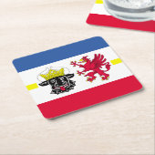 Vlag van Mecklenburg-Western pommeren Square Paper Kartonnen Onderzetters (Schuin)