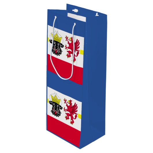 Vlag van Mecklenburg-Western Pommeren Wijn Gift Ba Wijn Cadeautas (Voorkant Gekanteld)