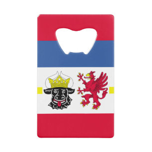 Vlag van Mecklenburg-Westerne Pommeren Credit Kaar Creditkaart Flessenopener