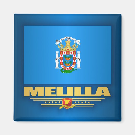 Vlag van Melilla Magneet (Voorkant)