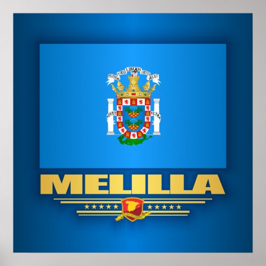 Vlag van Melilla Poster (Voorkant)