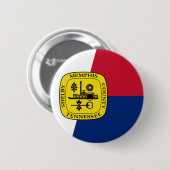 Vlag van Memphis, Tennessee Pinback Button (Voorkant /achterkant)