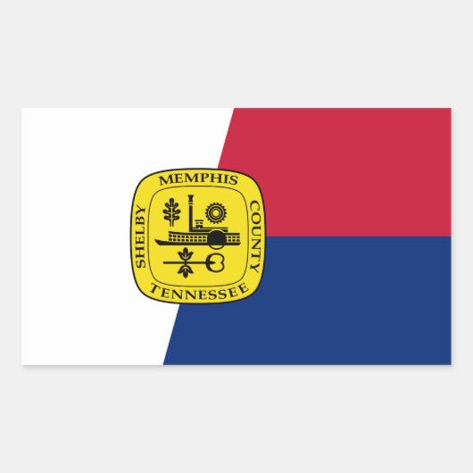 Vlag van Memphis, Tennessee Rechthoekige sticker (Voorkant)