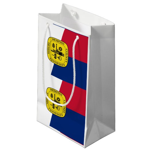 Vlag van Memphis, Tennessee Small Gift Bag Klein Cadeauzakje (Voorkant Gekanteld)