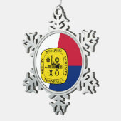 Vlag van Memphis, Tennessee Snowflake Pewter Chris Tin Sneeuwvlok Ornament (Rechts)