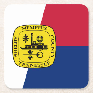Vlag van Memphis, Tennessee Square Paper Onderzett Kartonnen Onderzetters