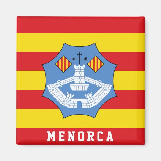 Vlag van Menorca, Spanje Magneet (Voorkant)