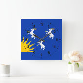 Vlag van Merionethshire Square Wall Clock Vierkante Klok (Huis)