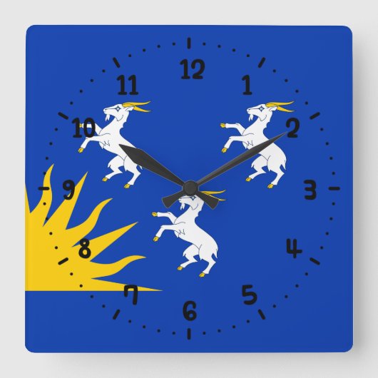 Vlag van Merionethshire Square Wall Clock Vierkante Klok (Voorkant)