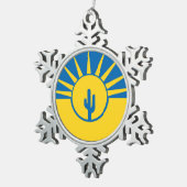 Vlag van Mesa, Arizona Snowflake Pewter Kerstmis O Tin Sneeuwvlok Ornament (Rechts)