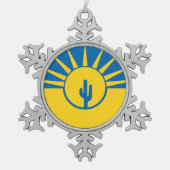 Vlag van Mesa, Arizona Snowflake Pewter Kerstmis O Tin Sneeuwvlok Ornament (Voorkant)