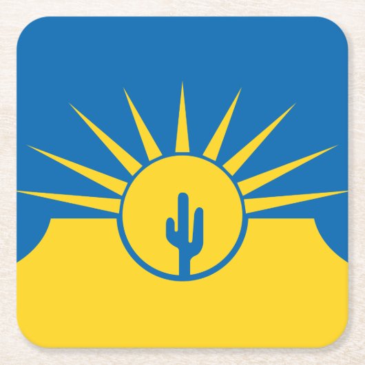 Vlag van Mesa, Arizona Square Paper Onderzetter (Voorkant)