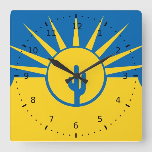 Vlag van Mesa, Arizona Square Wall Clock Vierkante Klok (Voorkant)
