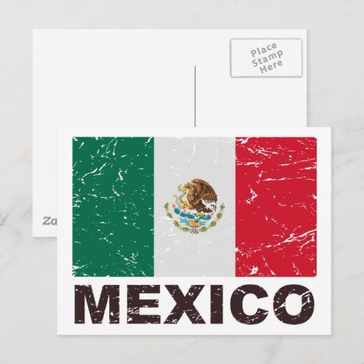  vlag van Mexico Briefkaart (Voorkant / Achterkant)