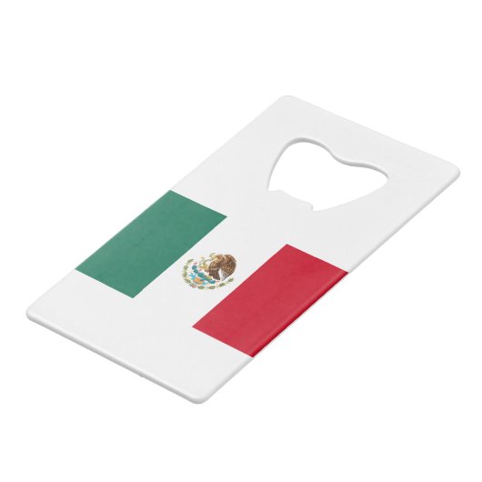 Vlag van Mexico Creditkaart Flessenopener (Achterkant Gekanteld)