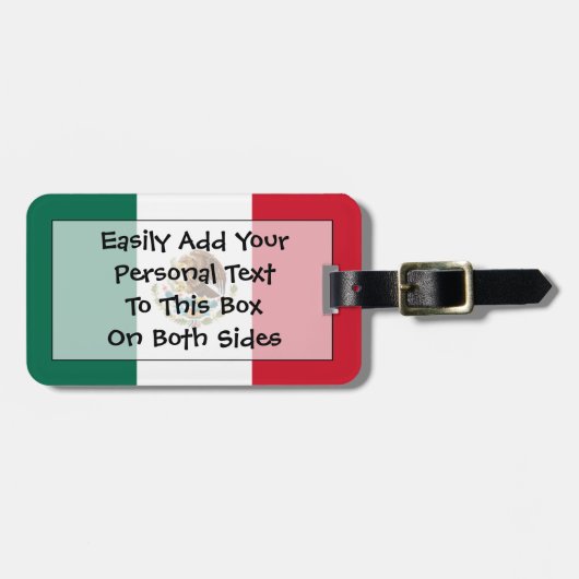 Vlag van Mexico Easy ID Personal Bagagelabel (Voorkant horizontaal)