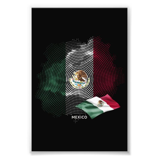 Vlag van Mexico Foto Afdruk (Voorkant)