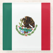 Vlag van Mexico Glazen Onderzetter (Voorkant)