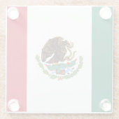 Vlag van Mexico Glazen Onderzetter (Achterkant)