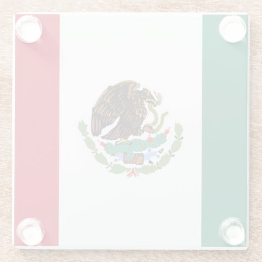 Vlag van Mexico Glazen Onderzetter (Achterkant)