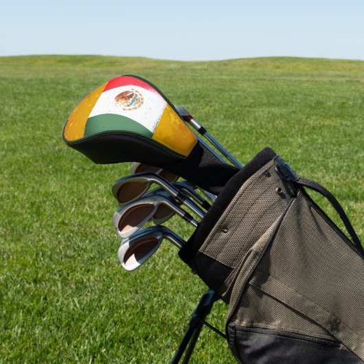Vlag van Mexico Grunge Stijl Golfheadcover (Insitu)