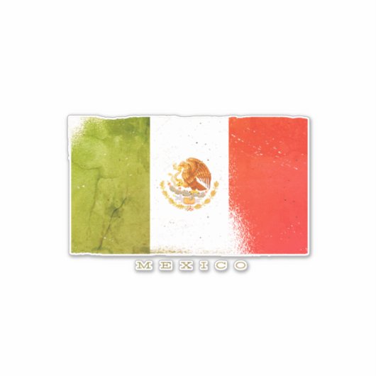 Vlag van Mexico Grunge Stijl Sticker (Voorkant)