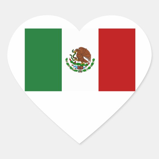 Vlag van Mexico Hart Sticker (Voorkant)