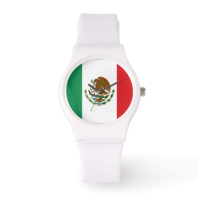 Vlag van Mexico Horloge (Voorkant)