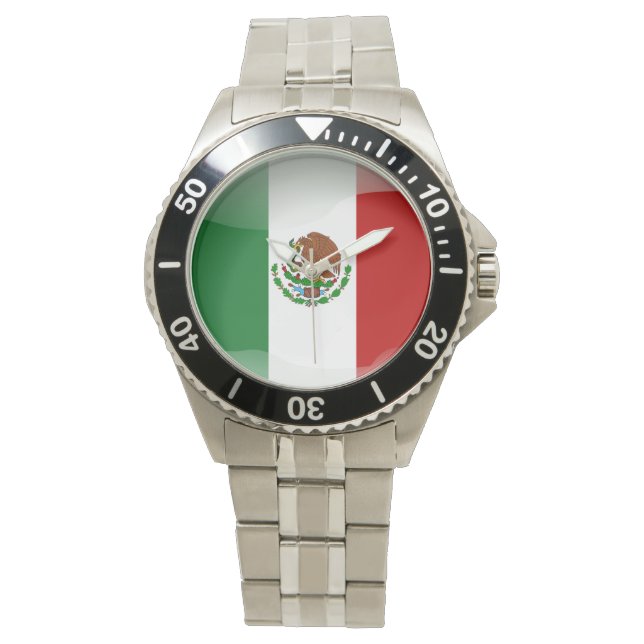 Vlag van Mexico Horloge (Voorkant)