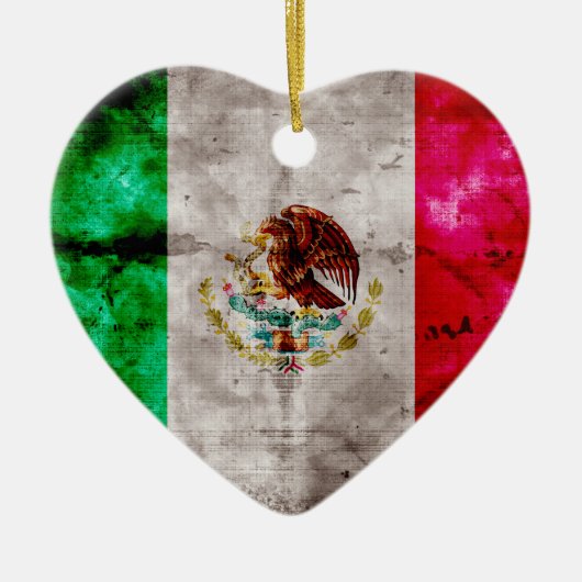  vlag van Mexico Keramisch Ornament (Voorkant)