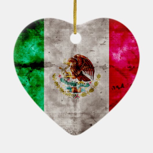 vlag van Mexico Keramisch Ornament (Achterkant)