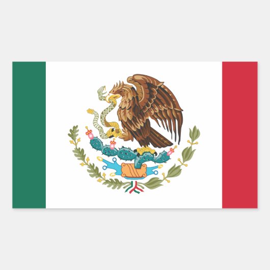Vlag van Mexico - Mexicaanse vlag - Bandera de Méx Rechthoekige Sticker (Voorkant)