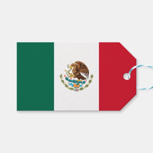 Vlag van Mexico (Mexico) Cadeaulabel (Voorkant (Horizontaal))